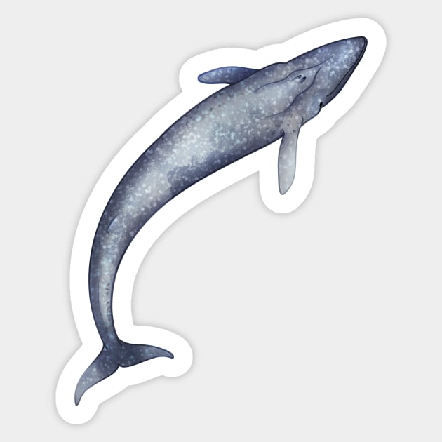 Cozy Blue Whale Sticker by Phoenix Baldwin